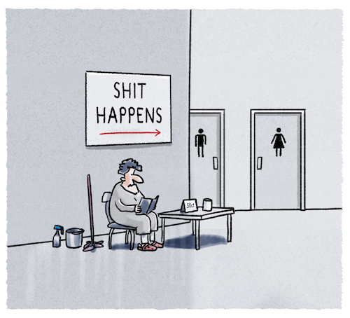 Cartoon: ...always.. (medium) by markus-grolik tagged anglizismen,shit,happens,sanitär,sanifair,klo,anglizismen,shit,happens,sanitär,sanifair,klo