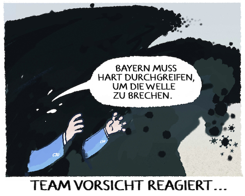 Cartoon: Wellenbrecher Bayern (medium) by markus-grolik tagged bayern,wellenbrecher,inzidenzen,soeder,csu,infektionen,impfquote,bayern,wellenbrecher,inzidenzen,soeder,csu,infektionen,impfquote