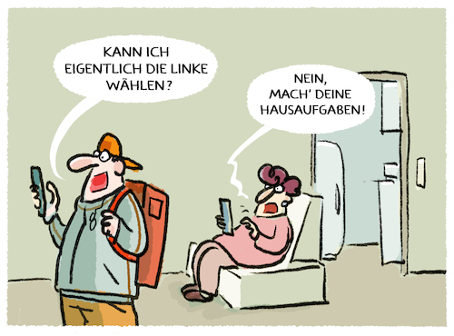 Cartoon: Wissler Hausaufgaben abschaffen (medium) by markus-grolik tagged vorschlag,wisler,partei,die,linke,deutschland,schule,schueler,familien,hausaufgaben,abschaffen,bildung,nachhilfe,vorschlag,wisler,partei,die,linke,deutschland,schule,schueler,familien,hausaufgaben,abschaffen,bildung,nachhilfe