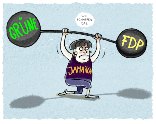 Cartoon: Work-out (medium) by markus-grolik tagged cdu,csu,merkel,fdp,grüne,regierungsbildung,bundeskanzlerin,berlin,bund,bundestagswahl,cdu,csu,merkel,fdp,grüne,regierungsbildung,bundeskanzlerin,berlin,bund,bundestagswahl