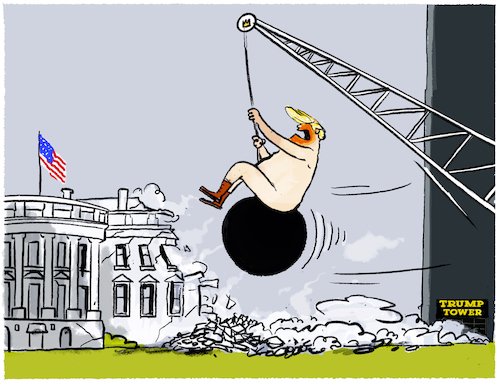 Wrecking ball... (medium) Cartoon: Wrecking ball... (medium) by markus-grolik tagged trump,usa,maga,donald,abriss,regierungssitz,umbau,weißes,haus,abrissbirne,washington,demokratie,us,trump,usa,maga,donald,abriss,regierungssitz,umbau,weißes,haus,demokratie,us