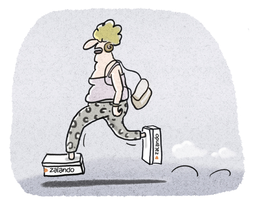 Cartoon: Zalando-Walk (medium) by markus-grolik tagged zalando,shoe,walking,sschuh,schuhe,damenschuhe,schuhkauf,online,cartoon,grolik,zalando,shoe,walking,sschuh,schuhe,damenschuhe,schuhkauf,online,cartoon,grolik