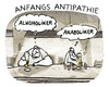 Cartoon: Annäherung... (small) by markus-grolik tagged alkohol,kneipe,zechen,party,tag,der,deutschen,einheit,suff,bier,tresen,bekanntschaft,freundschaft,mann,maenner,muskeln,doping,prost,cartoon,grolik,bar,happy,hour