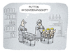 Cartoon: ... (small) by markus-grolik tagged mas,chrismas,shopping,einkaufen,sonderangebot,pute,putte,vegan,fleisch,tofu,konsum,konsument,einzelhandel,weihnachtszeit,großhandel,aldi,lidl,cartoon,grolik