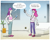 Cartoon: ... (small) by markus-grolik tagged corona,ansteckung,warnung,freundinnen,follower,positiv,user,interface,alarm