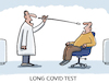 Cartoon: ... (small) by markus-grolik tagged long,covid,langzeitfolgen,omikron,pandemie,teststäbchen,reagenzien,arzt,medizin