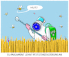 Cartoon: ... (small) by markus-grolik tagged pestizidgesetz,bauernlobby,copa,cogeca,umweltorganisation,bund,ernaehrungssicherheit,eu,parlament,kommission,von,der,leyen,umwelt,artenstreben,insekte