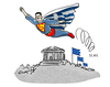 Cartoon: Air Tsipras (small) by markus-grolik tagged tsipras syriza greichenland wahl wahlsieger eu spar sparauflagen europa cartoon grolik höhenflug athen