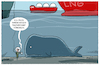 Cartoon: Alles nur geliehen... (small) by markus-grolik tagged meer,wasser,mensch,umwelt,ausbeutung,lebensraum,wal,tiere,wirtschaft,energie,windenergie,terminal,lng,gas,tanker,transport,ressourcen