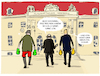 Cartoon: Ampel auf Schloss Meseberg (small) by markus-grolik tagged ampel,klausurtagung,spd,fdp,gruene,industriestrom,deutschland,streit,koalition,regierung,scholz,bundeskanzler,lindner,habeck,energiewende,industrie,illustration,karikatur,klausur,tagung,meseberg,kabinettsklausur,kabinett