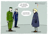 Cartoon: Anfrage (small) by markus-grolik tagged lambrecht,spd,verteidigungsministerium,ukraine,russland,nato,deutschland,europa,defensivwaffen,helme