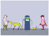 At the dog-docking-station...