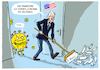 Cartoon: Biden beendet Pandemie vorzeitig (small) by markus-grolik tagged usa,biden,pandemie,corona,covid,mutanten,virus,ansteckung,omikron,winter,ausbreitung,masken,impfrate,impfung