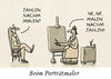 Cartoon: Malen nach Zahlen (small) by markus-grolik tagged porträt,maler,kunst,gemälde,malerei,farbe,geld,bezahlung,bild,honorar,atelier,ölfarbe,grolik