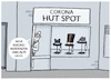 Cartoon: Business as usual (small) by markus-grolik tagged pandemie,corona,inzidenzen,omikron,deutschland,hotspot,coronamassnahmen,maskenpflichtimpfquote,impfpflicht,herbstwelle,hut,spot