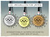 Cartoon: Corona Olympia 2020.. (small) by markus-grolik tagged medaillen,tokio,olympia,ioc,absage,corona,sport,funktionäre,profit,gier,gesundheit