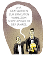 Cartoon: ...CR7... (small) by markus-grolik tagged cr,ronaldo,christiano,messi,fifa,weltfussballer,gianni,infantino,korruption,geld,profifussball,profi,real,madrid