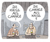 Cartoon: Dauerkrise (small) by markus-grolik tagged krise,cahnce,flüchtlingskrise,krisentalk,pessimismus,optimismus,cartoon,grolik