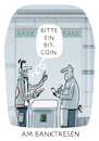 Cartoon: ...Finanz-Wirtschaft... (small) by markus-grolik tagged bitcoin,euro,finanzen,fintec,banken,bank,geld,währung,digital