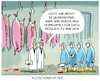 Cartoon: Fleischindustrie.... (small) by markus-grolik tagged grolik,ansteckung,metzger,industrie,fleischkonsum,billigfleisch,nahrungsmittel,fleischindustrie,corona,homeoffice,quarantaene