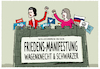 Cartoon: Friedensdemo in Berlin (small) by markus-grolik tagged sarah,wagenknecht,linke,afd,alice,schwarzer,friedensdemo,russlan,putin,angriffskrieg,deutschland,manifest,manifestung,festung,pazifismus,freiheit