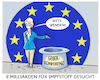 Cartoon: Geberkonferenz (small) by markus-grolik tagged eu,wanted,impfstoff,corona,pandemie,covid19,virus,geberkonferenz,europaeische,union,belohnung,geld,impfen,impfung,europa,karikatur,spende,impfsstoffentwicklung,bruessel