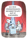 Cartoon: Industrie 4.0 (small) by markus-grolik tagged vierte,industrielle,revolution,industrie,arbeitsplatz,der,zukunft,automatisierung,logistik,arbeitgeber,arbeitnehmer,unternehmen,konzern,konzerne,cartoon,grolik