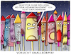 Cartoon: Jahreswechsel... (small) by markus-grolik tagged böller,silvester,lockdown,verbot,feuerwerk,pandemie,2020,2021