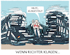 Cartoon: Justiz überlastet... (small) by markus-grolik tagged justiz,rechtsstaat,zivilgerichte,gerichte,urteile,klagestau,klagen,richter,rechtssprechung,bearbeitungszeit,deutschland,demokratie,strafverfolgung