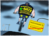 Cartoon: Kohlestrom-Biking (small) by markus-grolik tagged atomausstieg,kohlestrom,kohlekraft,ampel,habeck,gruene,energiewende,uebergang,ausbau,erneuerbare,energie,deutschland,ebike,akku,elektrifizierung,klimawandel,co2