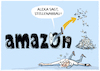Cartoon: Massenentlassungen bei Amazon (small) by markus-grolik tagged jeff,bezos,automatisierung,massenentlassungen,stellenabbau,amazon,ki,ai,künstliche,intelligenz,amazonq,alexa,jobs,mitarbeiter