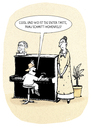 Cartoon: Mozart 2.0 (small) by markus-grolik tagged klavier piano musik lehrerin beethoven mozart mp3 ipod notenschlüssel noten lernen