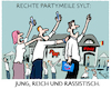 Cartoon: Nazi-Parolen auf Sylt (small) by markus-grolik tagged sylt,party,deutschland,rassistische,parolen,wohlstandserwahrlosung,rechtsradikale,rechte,afd,reichtum,instagram,pony,rechtsextremismus,rassismus