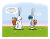 Cartoon: Ostern (small) by markus-grolik tagged hase,meister,lampe,2023,kuenstliche,intelligenz,chatbot,ostern,versteck,osterei,osterhase,traditionen