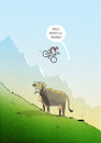 Cartoon: ...outdoor... (small) by markus-grolik tagged extremsport,gps,navi,nature,alm,alpin,berg,bergwelt,moutain,bike,biker,downhill,outdoor,idylle,nutztier,selbstoptimiert,rekord,ego