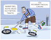 Cartoon: Passau... (small) by markus-grolik tagged politischer,aschermittwoch,csu,passau,soeder,curling,merz,deutschald,linke,heidi,reichinnek,tiktok,audi,auto