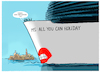 Cartoon: Reisewelle... (small) by markus-grolik tagged reisesaison,urlaubstourismus,massentourismus,sommer,reisezeit,holiday,venedig,hauptreiseziele,all,you,can,kreuzfahrtschiff,urlaub,ferien,hochsaison