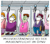 Cartoon: ...selbstgemachte Masken... (small) by markus-grolik tagged maske,masken,schutzmaske,massnahme,oeffentlichkeit,nahverkehr,gurkenmaske