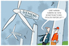 Cartoon: Siemens-Energy Debakel (small) by markus-grolik tagged siemens,energy,windkraft,deutschland,rotorblaetter,konstruktionsfehler,designfehler,aktie,absturz,windturbine,illustration,karikatur,windrad,windraeder,gamesa