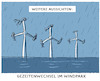 Cartoon: Starkregen und Sturzfluten... (small) by markus-grolik tagged wetter,wetterlage,hochwassere,flut,fische,klima,gezeitenwechsel,windpark,windraeder,alternative,energie,extremwetter,klimawandel,stark