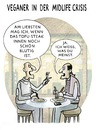 Cartoon: VEGETARISCHER BURN-OUT (small) by markus-grolik tagged midlife,crisis,krise,mittagspause,menu,essen,tofu,steak,fast,food,veganer,vegetarisch,vegetarier,fleisch,rohkost