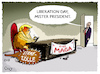 Cartoon: Vorabend zum Handelskrieg... (small) by markus-grolik tagged usa,trump,liberation,day,strafzoelle,handelskrieg,zoelle,welthandle,lieferketten,wirtschaft,boerse,weltwirtwirtschaft,maga