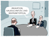 Cartoon: Wieder Deutschlandpaktbesuch (small) by markus-grolik tagged migration,migrationsgipfel,scholz,merz,dobrindt,cdu,csu,spd,fluechtlinge,deutschlandpakt,kanzleramt,bundesregierung,ampel