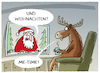 Cartoon: X-Mas-Selbstisolation... (small) by markus-grolik tagged weihnachen isolierung selbstisolation pandemie isoliert lockdown harter rentier weihnachtsmann videokonferenz videoanruf zoom zoomkonferenz skypen videotelefonie quarantäne