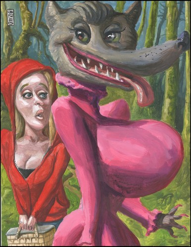 Cartoon: big bad wolf (medium) by greg hergert tagged grimm,big,bad,wolf,red,riding,hood