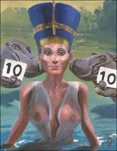 Cartoon: wet titi contest (medium) by greg hergert tagged nefertiti