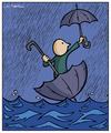 Cartoon: Floods (small) by Juan Carlos Partidas tagged flood floods rain storm water waters umbrella float floating flooding floodings