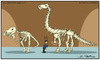 Cartoon: Mysterious (small) by Juan Carlos Partidas tagged bones skeleton dinosaur tyrannosaurus rex brontosaurus museum security guard shift lost paleontology