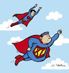 Cartoon: Super (small) by Juan Carlos Partidas tagged super,superman,superhero,superheroe,hombre,acero,man,steel,movie,comic,comics,character,size,talla,extra,xl,large,suit,traje,logo,sign,signo,clark,kent,kalel,fly,flying,sky
