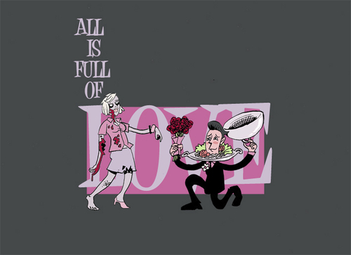 Cartoon: All is full of love (medium) by Ivan Retamas tagged zombies,love,terror